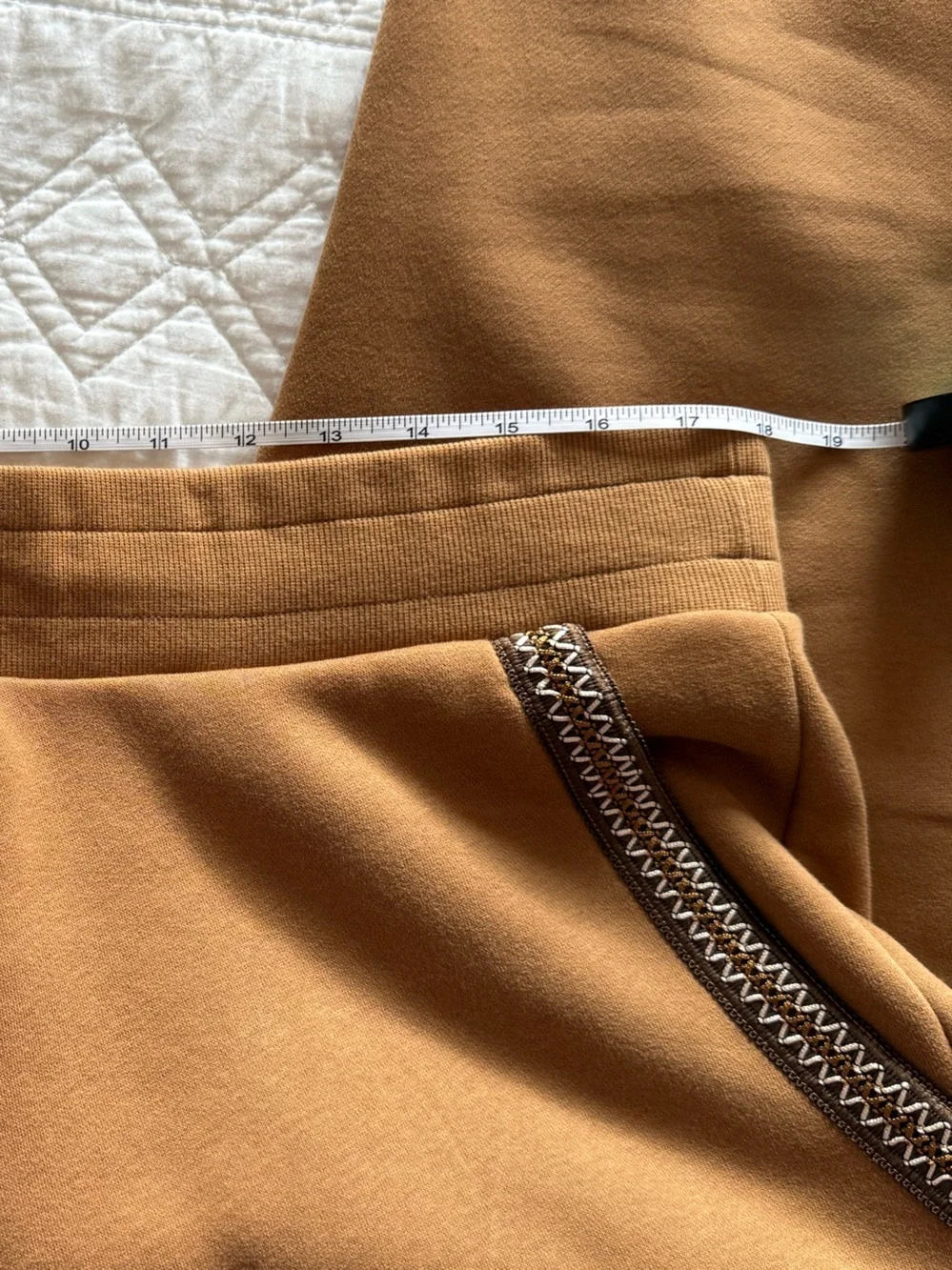 UGG Men's Sweatpants in Caramel with Dark Brown Trim. Worn 1x.  Unisex